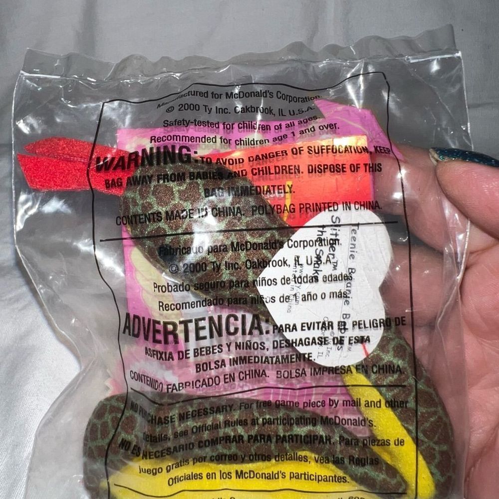 TY Teenie Beanie McDonalds Happy Meal Toys 
Slither the Snake Toy #2